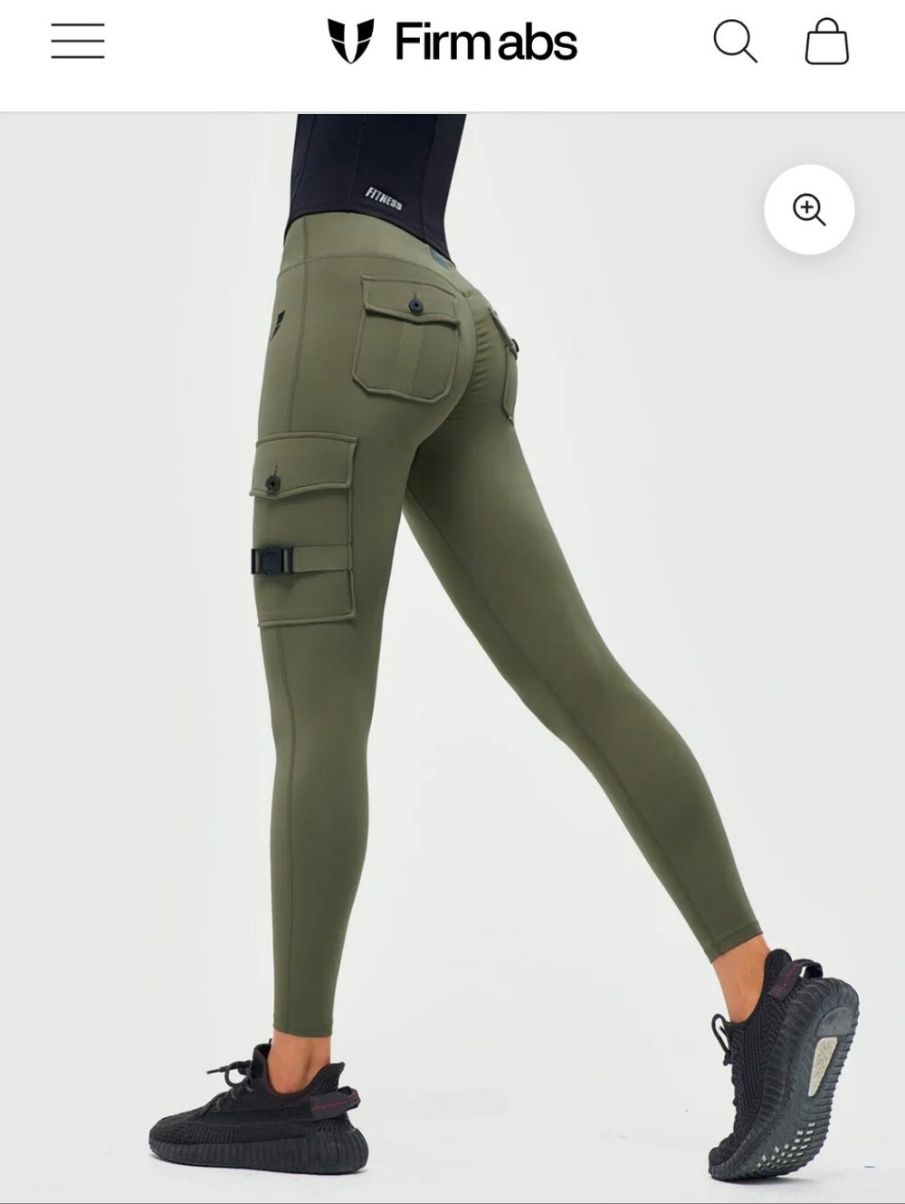 NWOT Firmabs Cargo Fitness Leggings - High-Waist Women Pants Sz M Olive